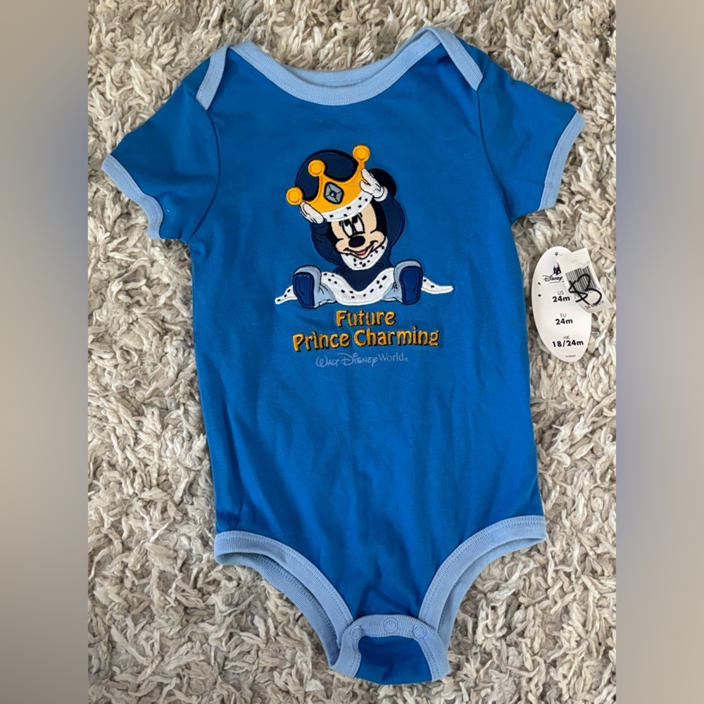 24 months Disney Blue 'Future Prince Charming' Baby Onesie New with tags